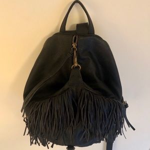 Fringe Pleather Backpack Purse